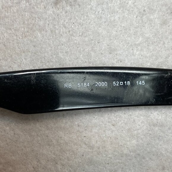 Ray-Ban RB 5184 2000 Eyeglasses Square Black Optical Frame 52-18-145 - Picture 10 of 15